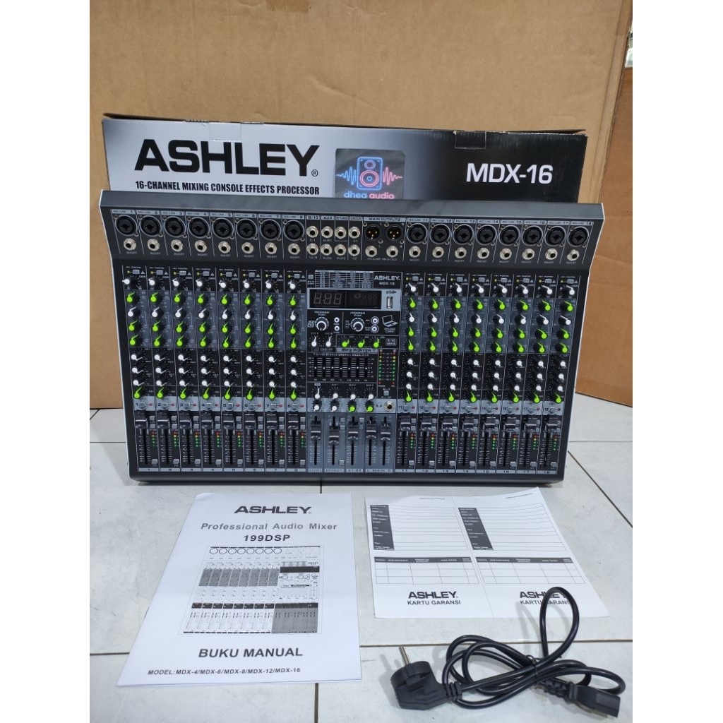 Mixer Audio Ashley MDX16 MDX 16 Original 16 Chanel USB Bluetooth Soundcard PC 4 Tone 3 AUX Efek 199D