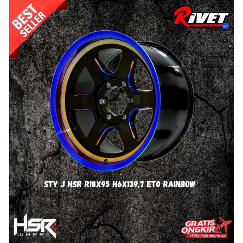 VELG MOBIL HSR R18 RAINBOW BUAT MOBIL NISSAN NAVARA TERRANO PAJERO DMAX FORTUNER DLL PELEK RING 18