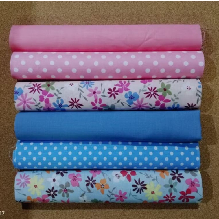 kain sakura dotty/kain katun 25x25cm/kain perca katun/kain potongan/kain prakarya/kain motif bunga/k