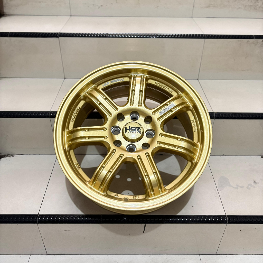 Pelek mobil hsr ring 16x7 model te37 hsr siak glossy gold terbaru pcd 4x100 4x114 et 42
