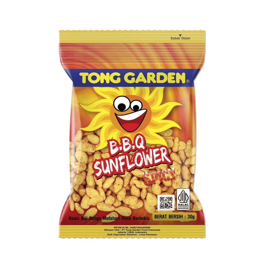 TONG GARDEN Kuaci BBQ Bunga Matahari 30g Renyah Garing Tanpa Kulit