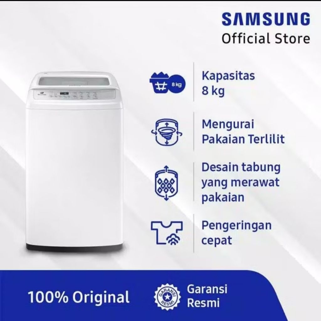 Mesin Cuci Samsung Top Loading WA 80H4200 8 KG WOBBLE
