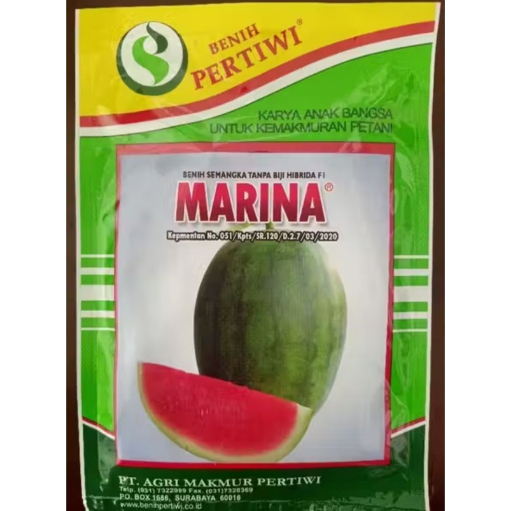 Benih Semangka Hibrida Marina F1 Pertiwi 20Gram