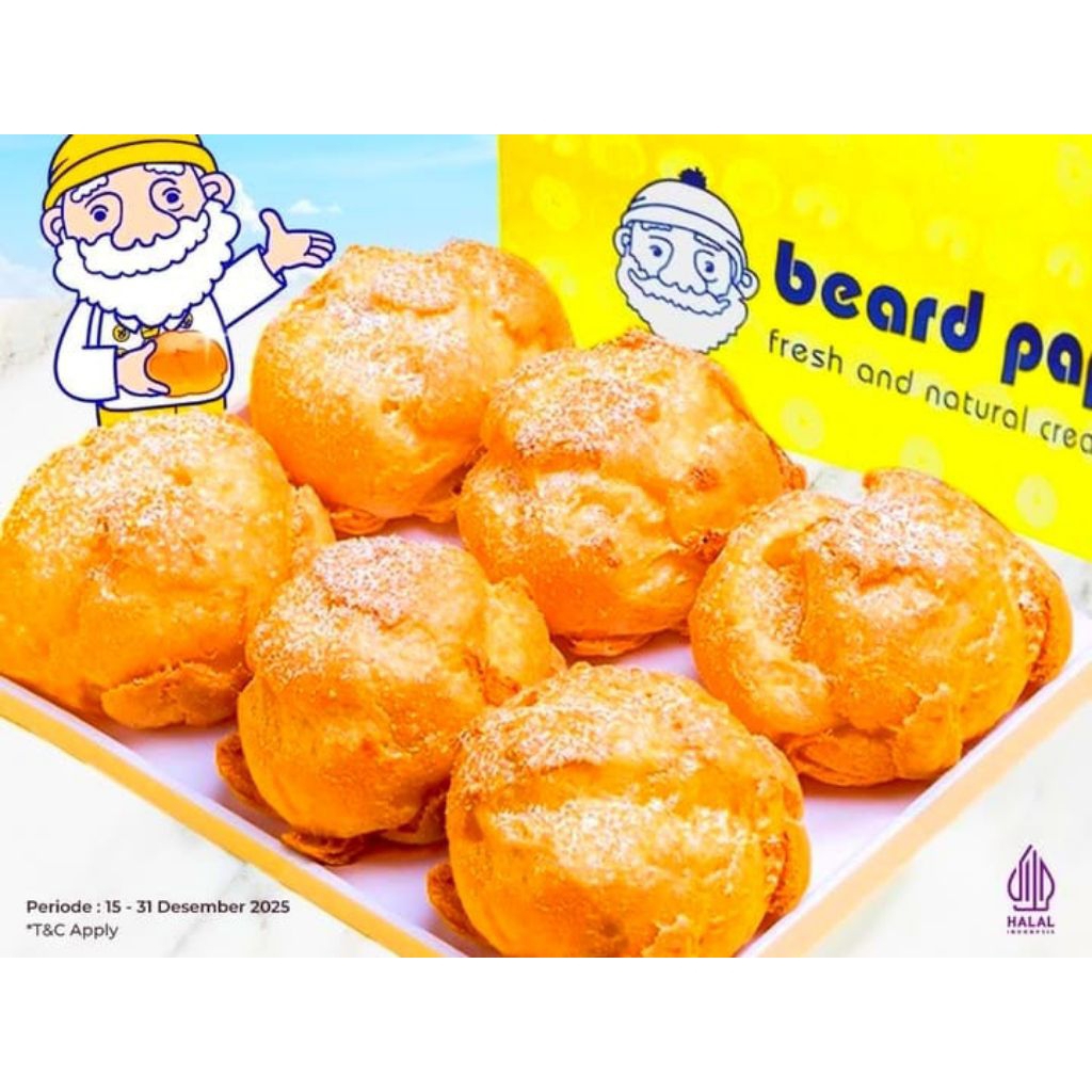 BEARD PAPA KUE SUS BEARD PAPA CHOUX ECLAIR BEARD PAPA