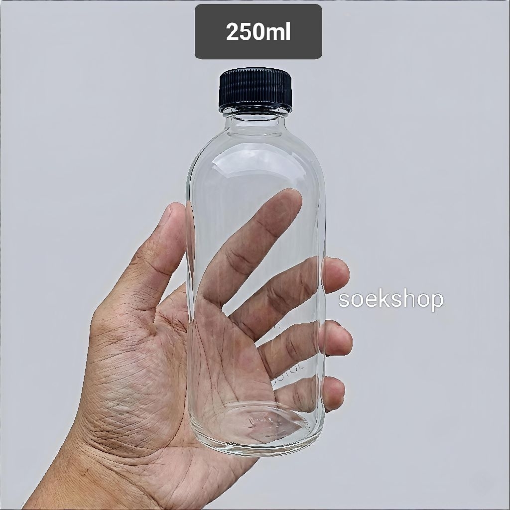 Botol kaca Bening 250ml, Botol Kaca Laserin, 250ml Botol Susu