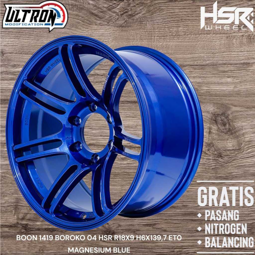 Velg Racing HSR Ring 18 BOON 1419 BOROKO R18X9 H6X139,7 ET0 MAGNESIUM BLUE