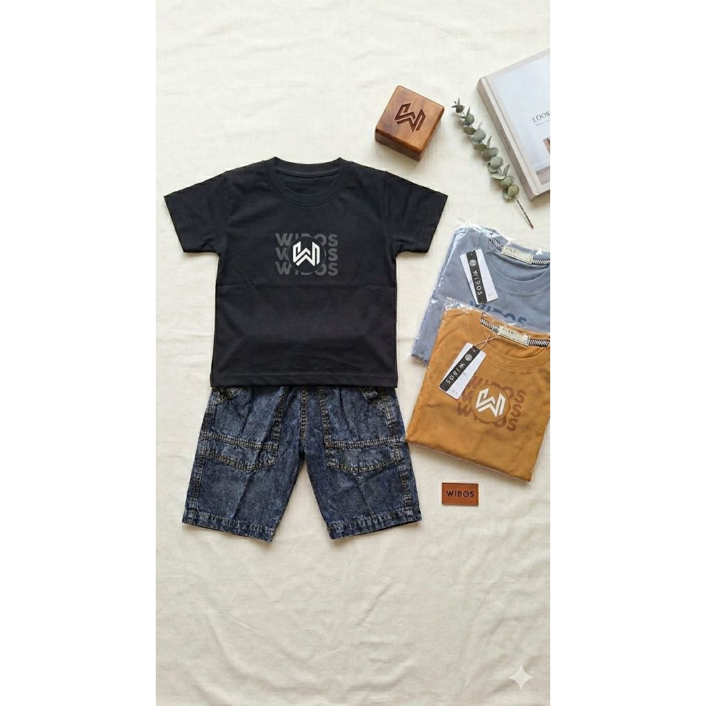 Setelan wibos premium celana jeans anak 1-4tahun laki laki