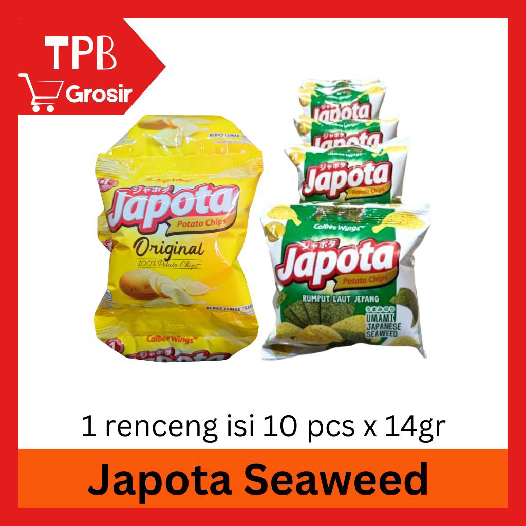 Japota Rumput Laut Potato Chips Renceng 10x14gr