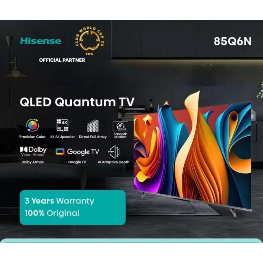 Hisense 85Q6N 85" Inch QLED Quantum Dot Google Smart TV