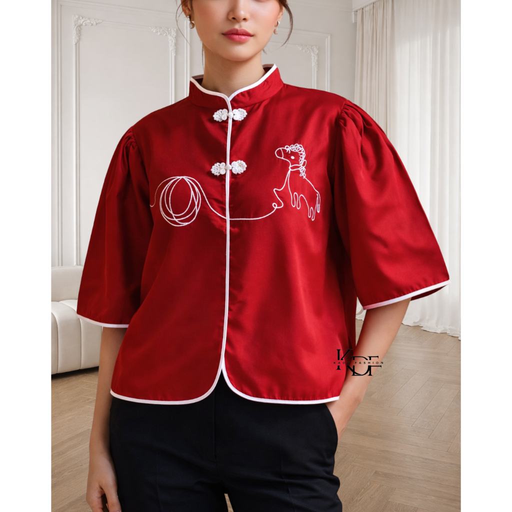 KDF - Atasan Cheongsam Imlek Wanita Dewasa | Cheongsam Import Bangkok BKK | Atasan Chinese New Year 