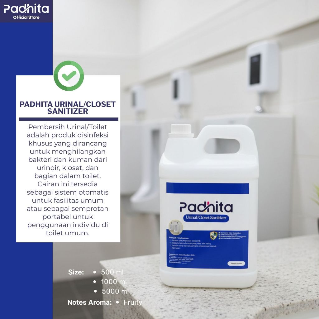 Padhita Urinal & Closet Sanitizer – Pembersih Toilet Anti Bau Amonia & Anti Kerak | Disinfektan Kama