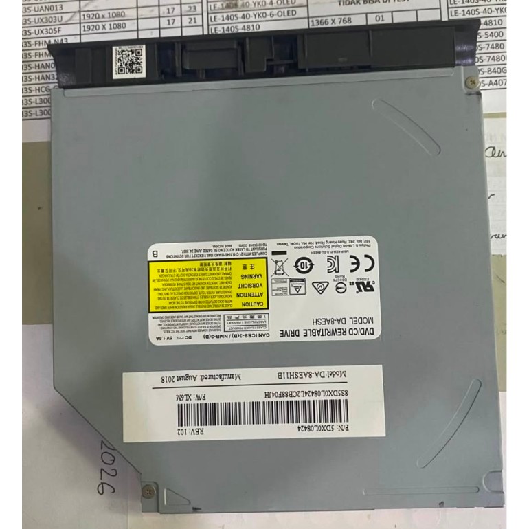 DVD RW Laptop Sony VAIO AD-8A6SH Original Bekas Normal Slim SATA 9.5mm