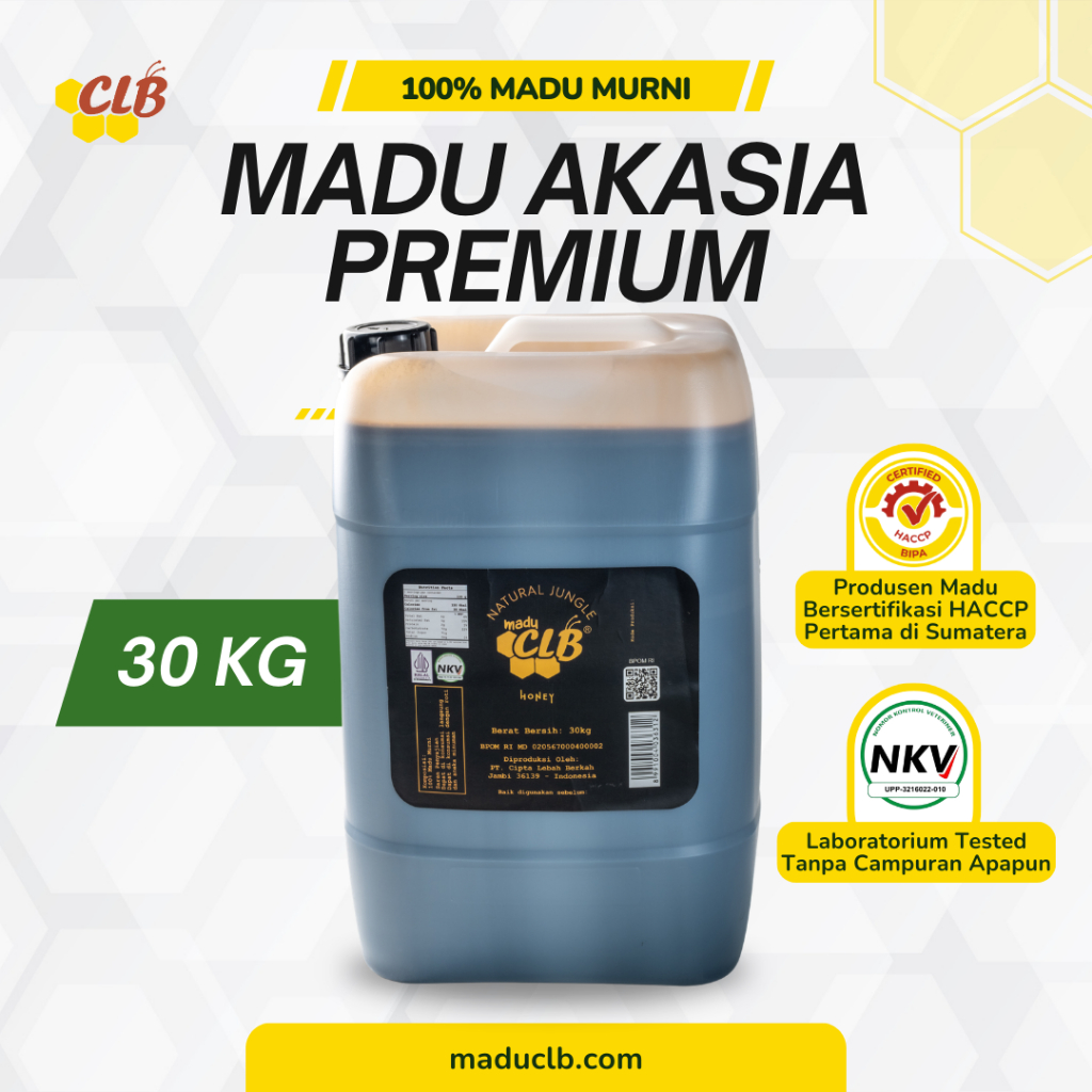 Madu Akasia CLB 30kg - Original Natural Pure Honey - MADU MURNI Hutan Sumatera 100% Asli Tanpa Campu