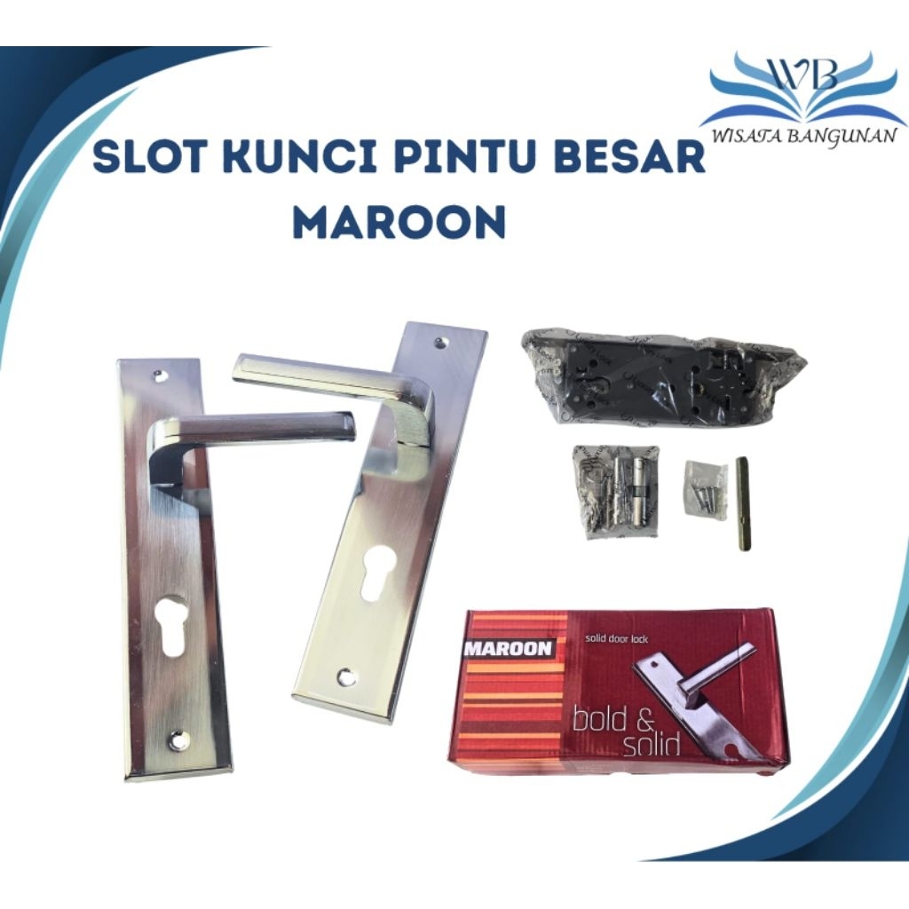 Kunci Pintu / Slot Pintu BESAR MAROON KOTAK