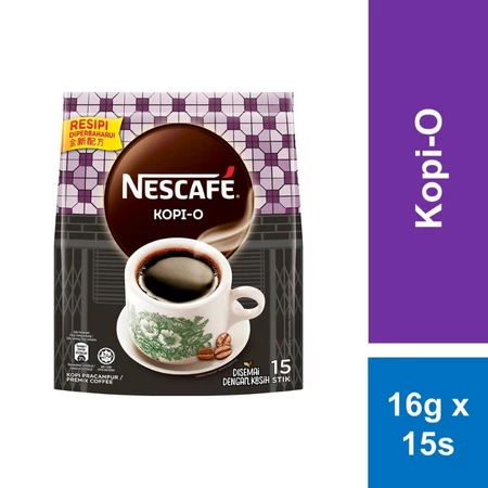 Kopi O Pracampur Nescafe Malaysia Premix Coffee 2in1 Kemasan 1 Pack iis 15 Stik Coffee Bubuk Instan