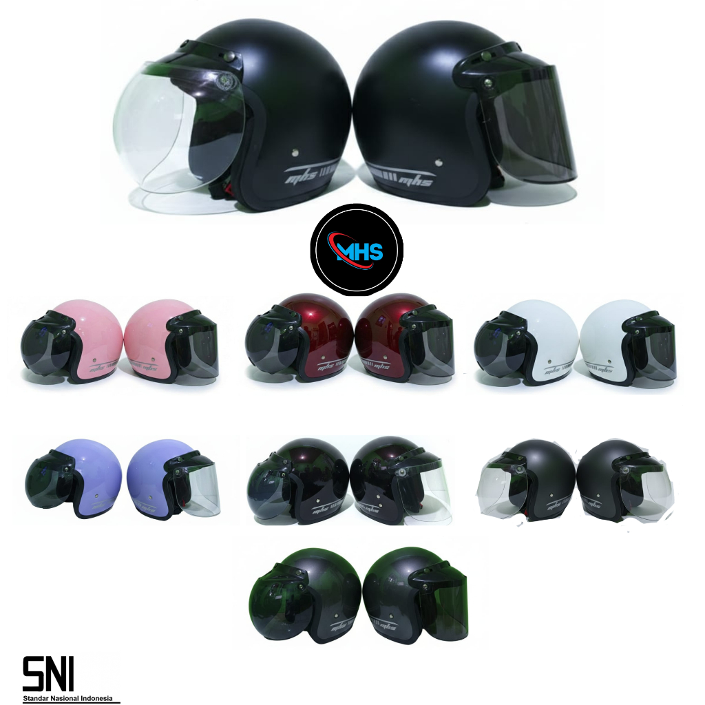 HLEM BOGO CLASSIC PREMIUM ( SNI ) PRIA & WANITA DEWASA - VISOR CEMBUNG & FLAT ( SMOK & CLEAR )