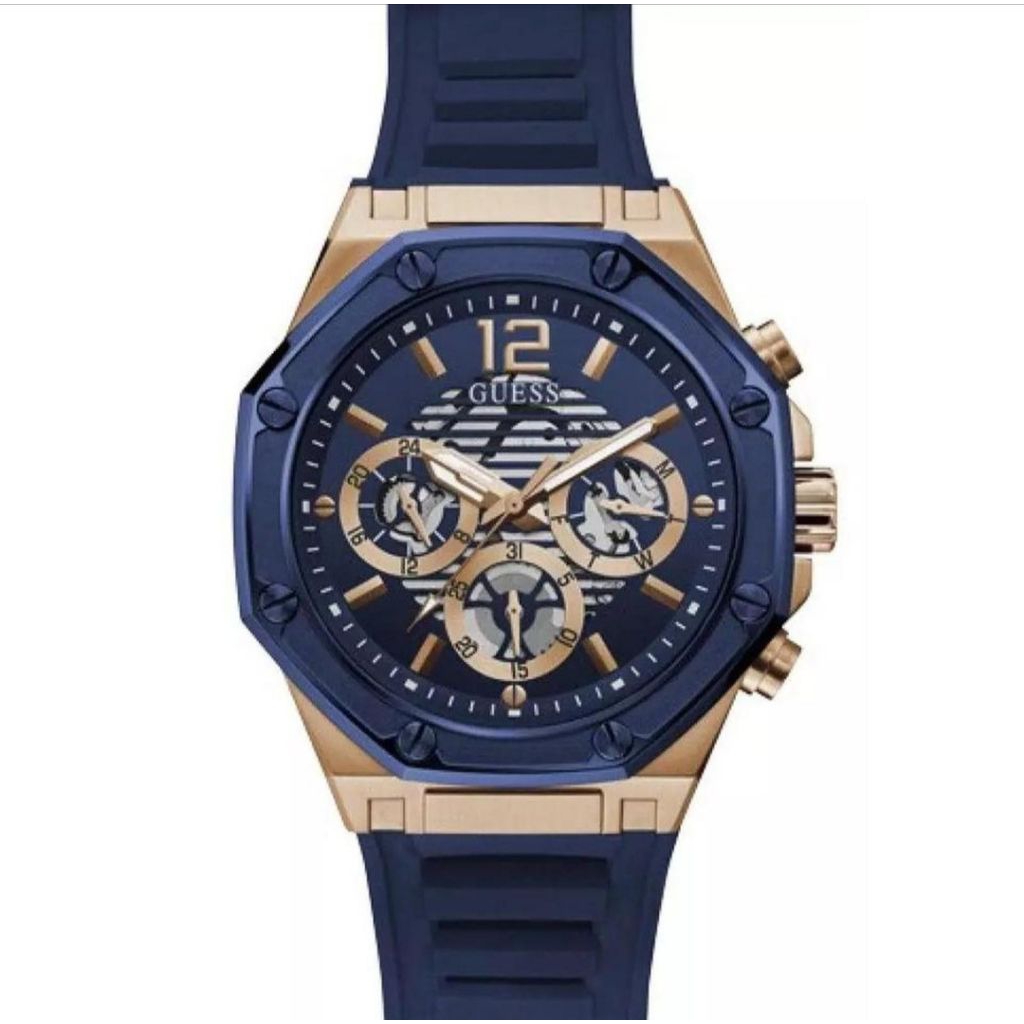 JAM TANGAN PRIA GUESS GW0263G2 RISEGOLD BLUE ORIGINAL GARANSI RESMI 1TAHUN
