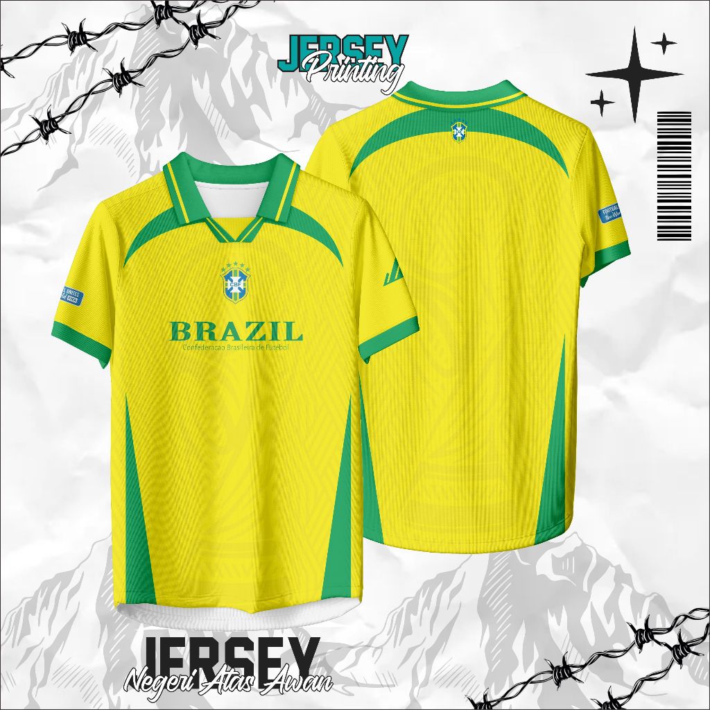 Jersey Brazil fantasy jersey retro jersey vintage Full Printing