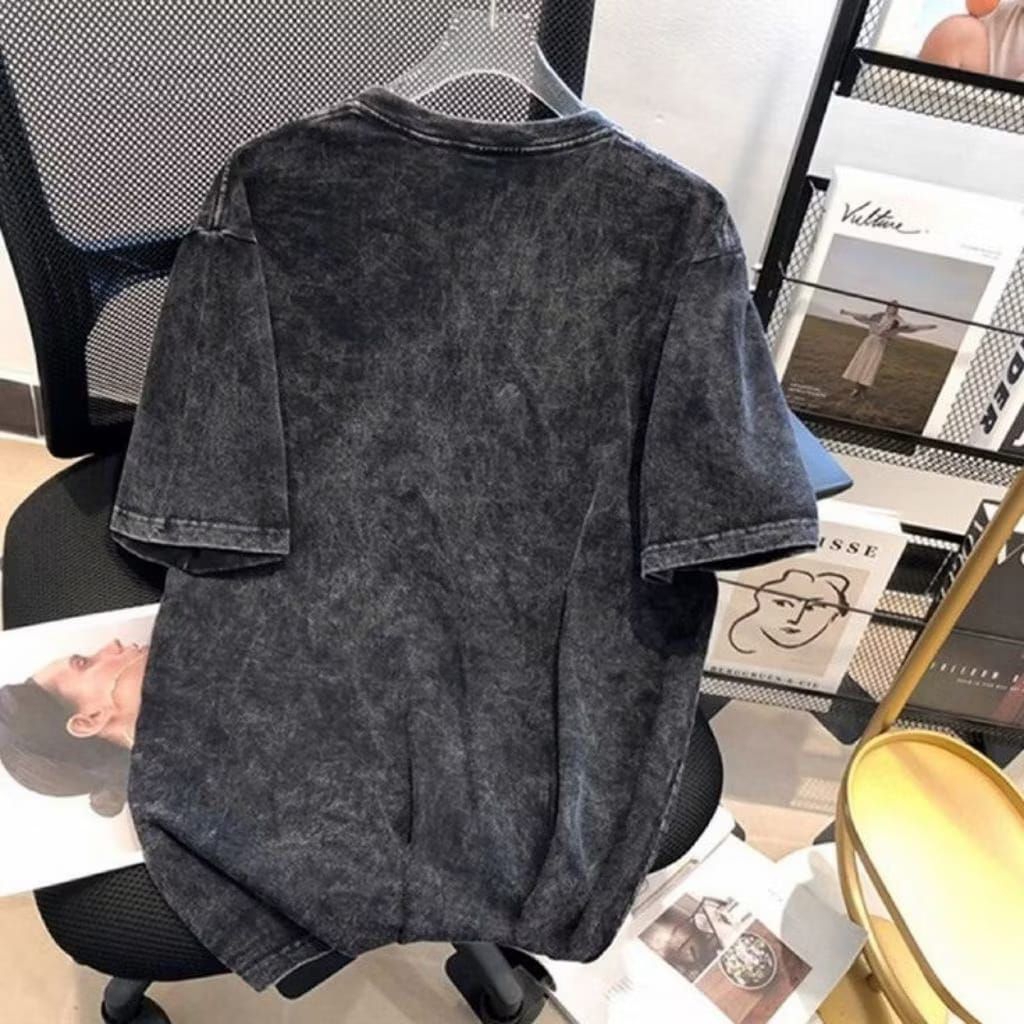 Kaos Sandwash Polos Oversize For Unisex Distro Basic Katun