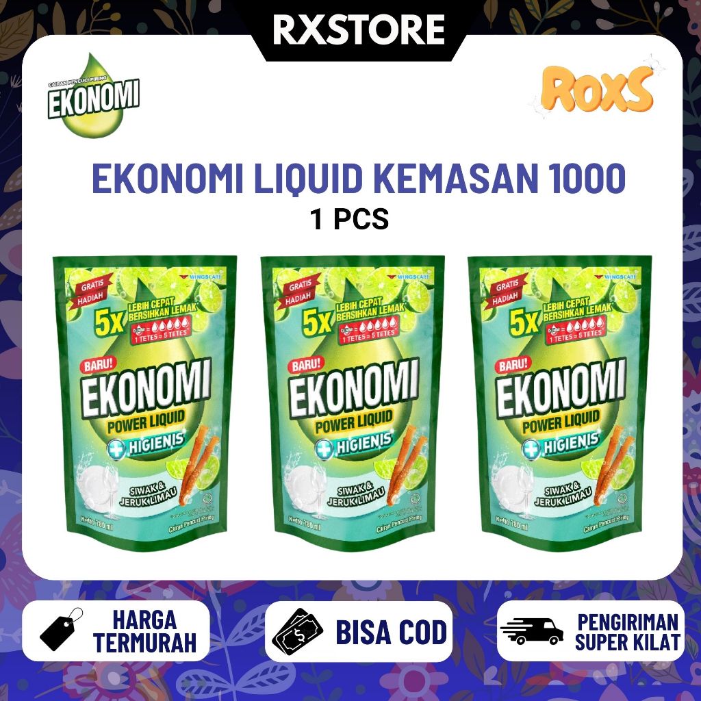 [RX] Ekonomi Liquid Sabun Cuci Piring Ekonomi Kemasan 1000-an 65 ml Higienis Varian Rasa Jeruk Nipis