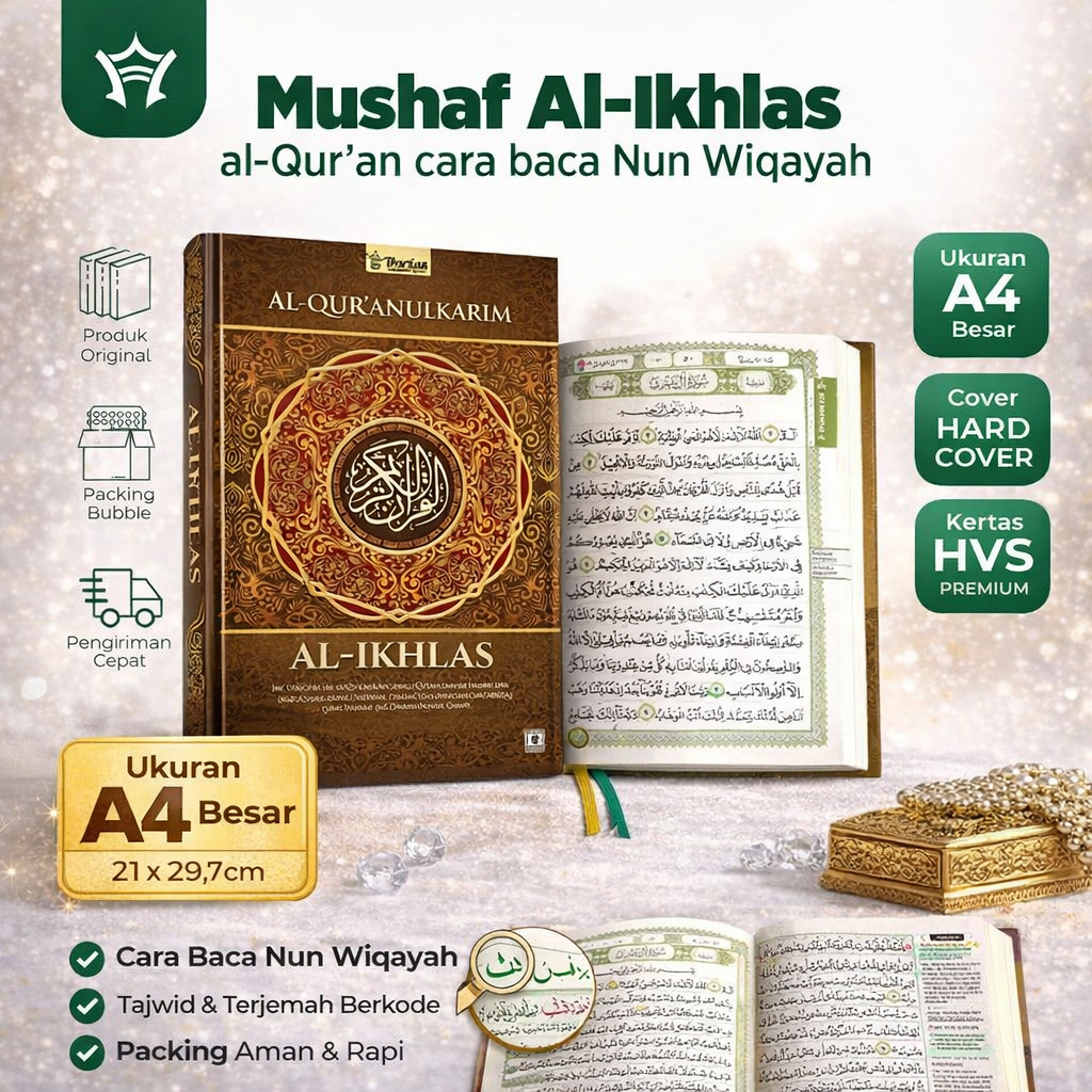 Alquran Al Ikhlas/Rasm Utsmani Ukuran A4 (Besar)