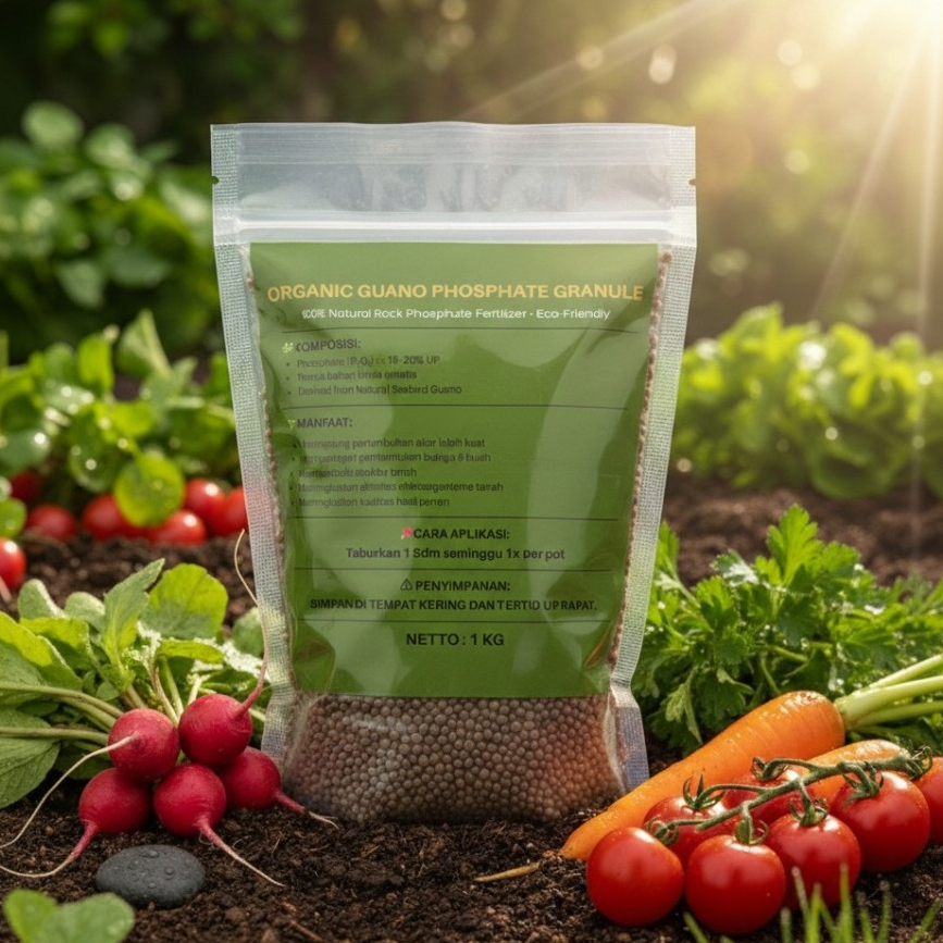 Pupuk Phosphate Guano Butiran 1KG untuk Rumput, Penguat Akar & Batang