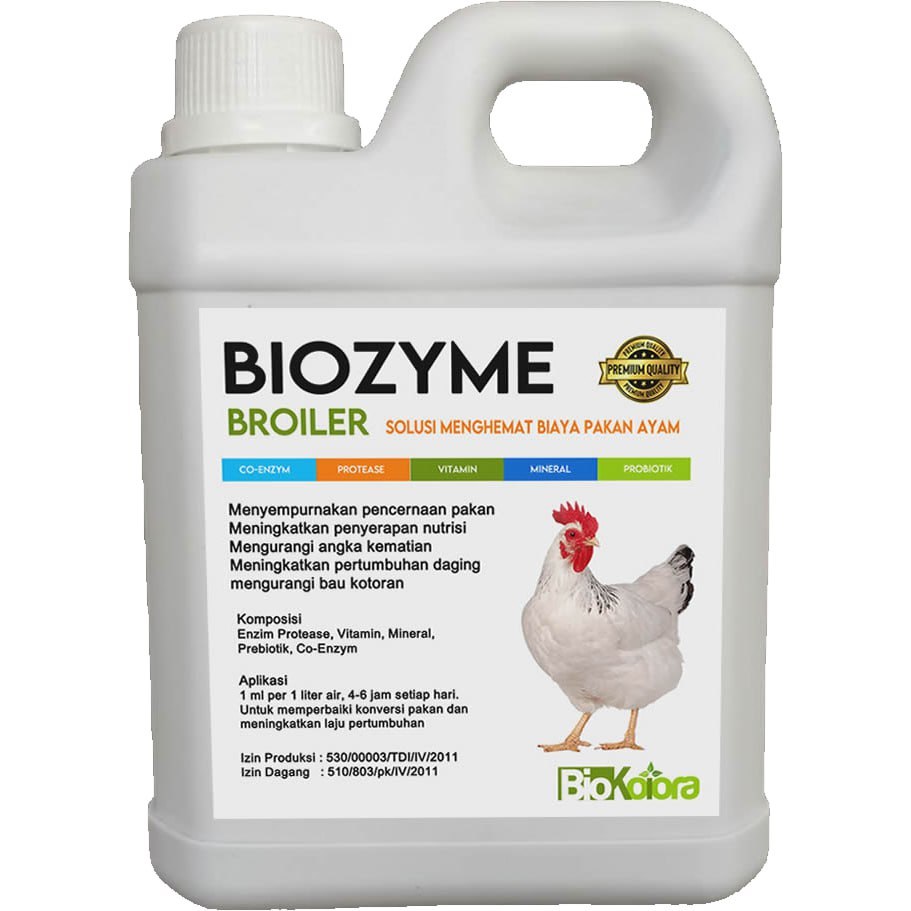 BIOZYME Broiler Suplemen Ayam Broiler Meningkatkan Pertumbuhan Hemat Pakan 1L Penganti AGP Cepat Bes