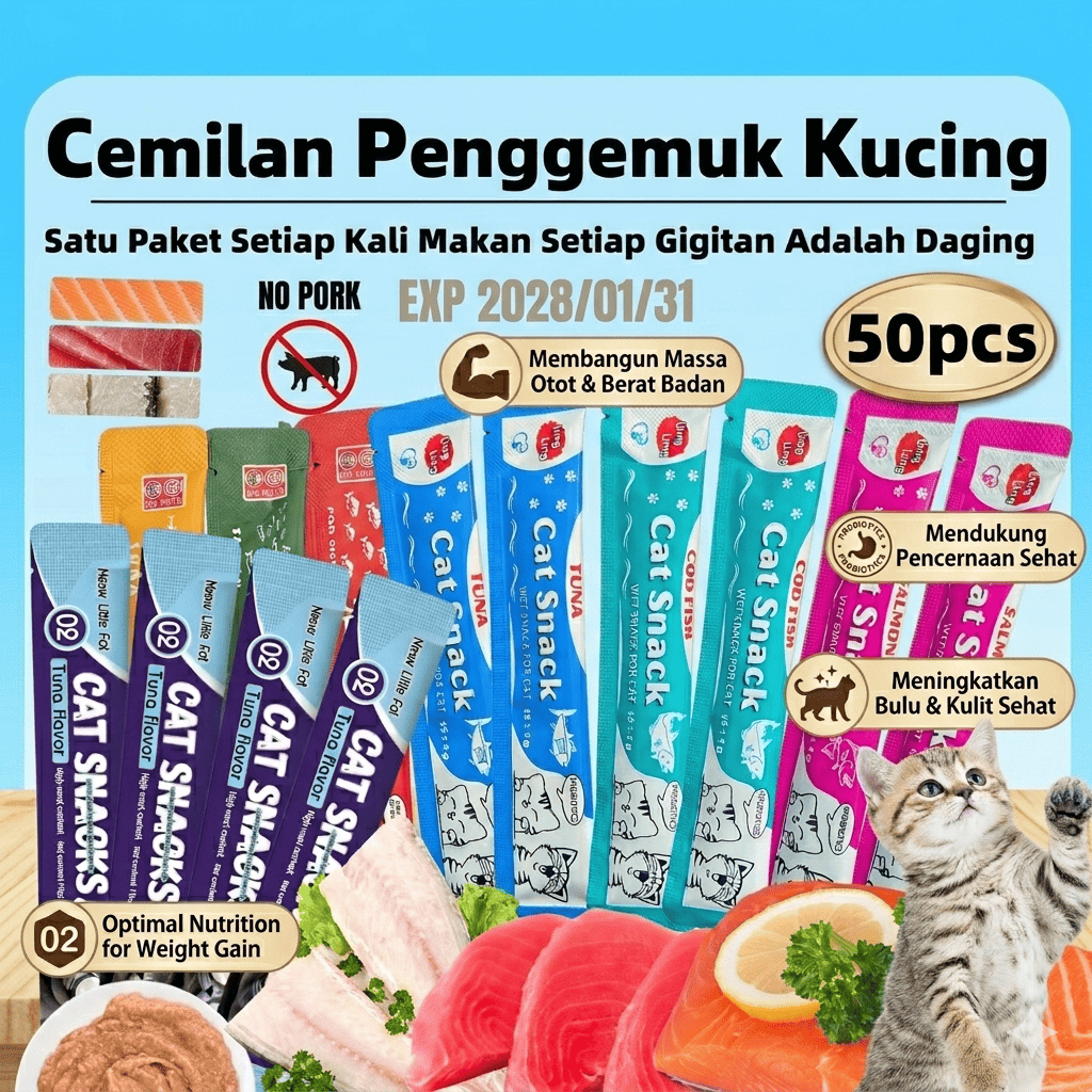 TERMURAH[SISKAPETSHOP]- Camilan Kucing Makanan Kucing Kitten Snack Kucing Creamy Treats Kucing Cemil