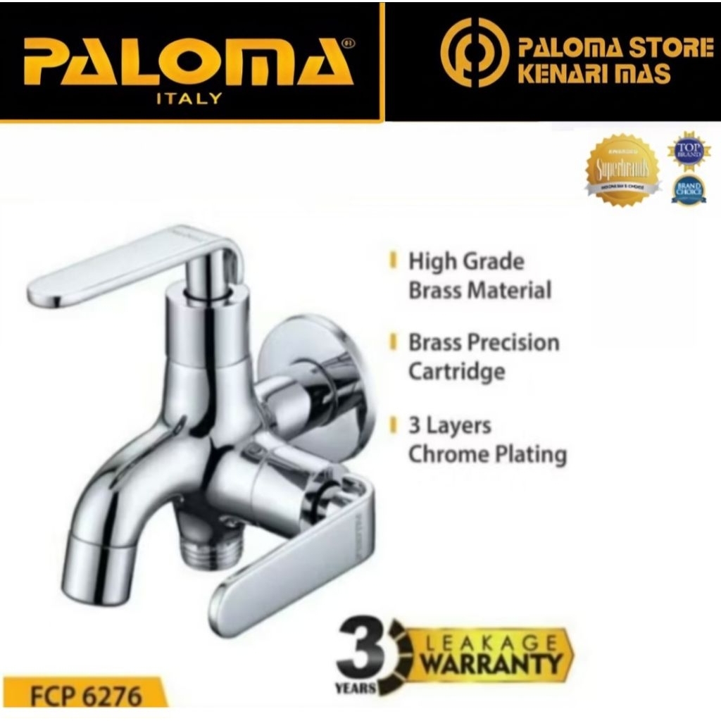 PALOMA FCP 6276 KERAN CABANG SHOWER BAK MANDI DOUBLE TEMBOK KRAN AIR