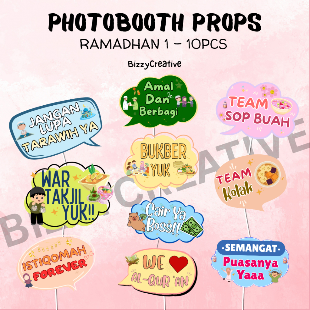 (READY STOK) BULAN RAMADHAN/PUASA PROPERTI PROPS PHOTOBOOTH AKSESORIS HIASAN DEKORASI FOTO BISA CUST