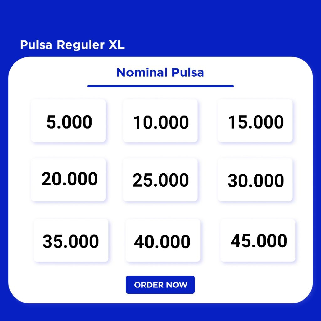 PULSA XL 5K 10K 15K 20K 25K 30K Reguler Termurah 5000 Rupiah