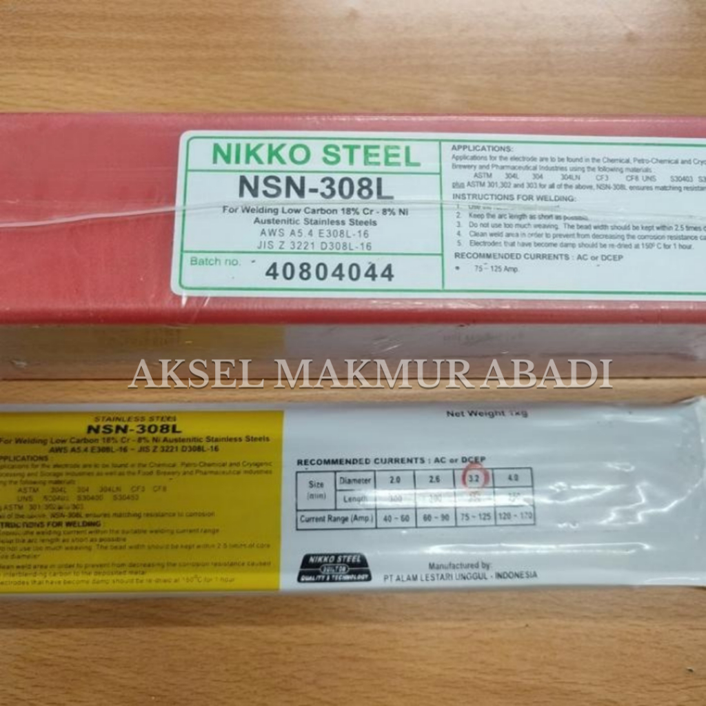 Kawat Las Stainless Steel Nikko Steel NSN-308L 3,2MM / NSN 308L 3,2MM (1kg)