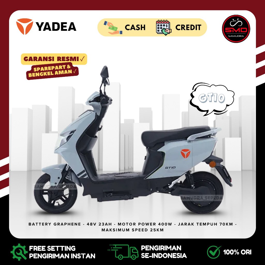 Sepeda Listrik YADEA GT10 400W 48V/23AH GARANSI RESMI BDG