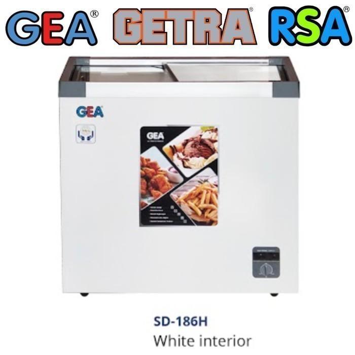 GEA CHEST FREEZER 201 LITER SD 186 H SD186H SD-186H FREEZER BOX KACA GESER GARANSI RESMI BEKASI