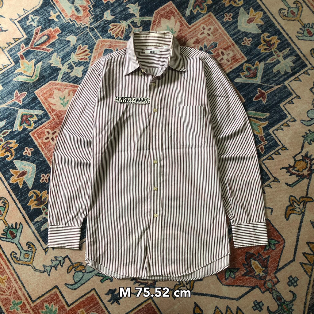 Uniqlo stripe/salur kemeja katun pria M