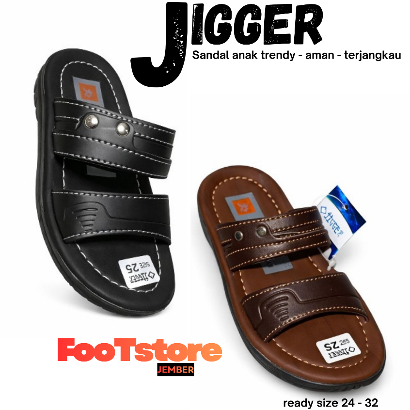 Sandal Selop Anak JIGGER original 100% / sandal anak laki / selop / Trendy - Anti licin  - Terbaru -