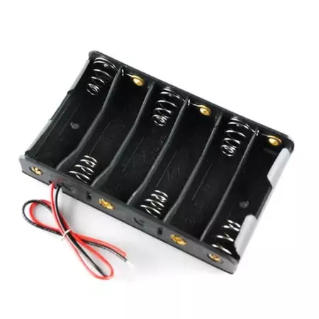 Battery Holder 6x AA Isi 6 Slot Dudukan Baterai 9V = 6x1.5V + Kabel 6xAA