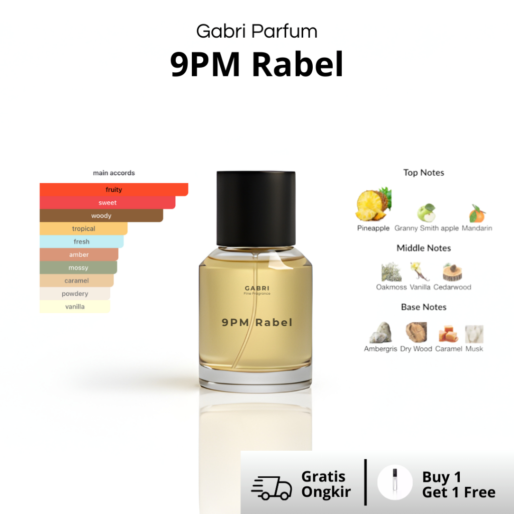 Parfum 9PM Rabel – Parfum Inspired Afnan Perfumes 9PM Rebel Sweet Fresh | Gabri Parfum Unisex