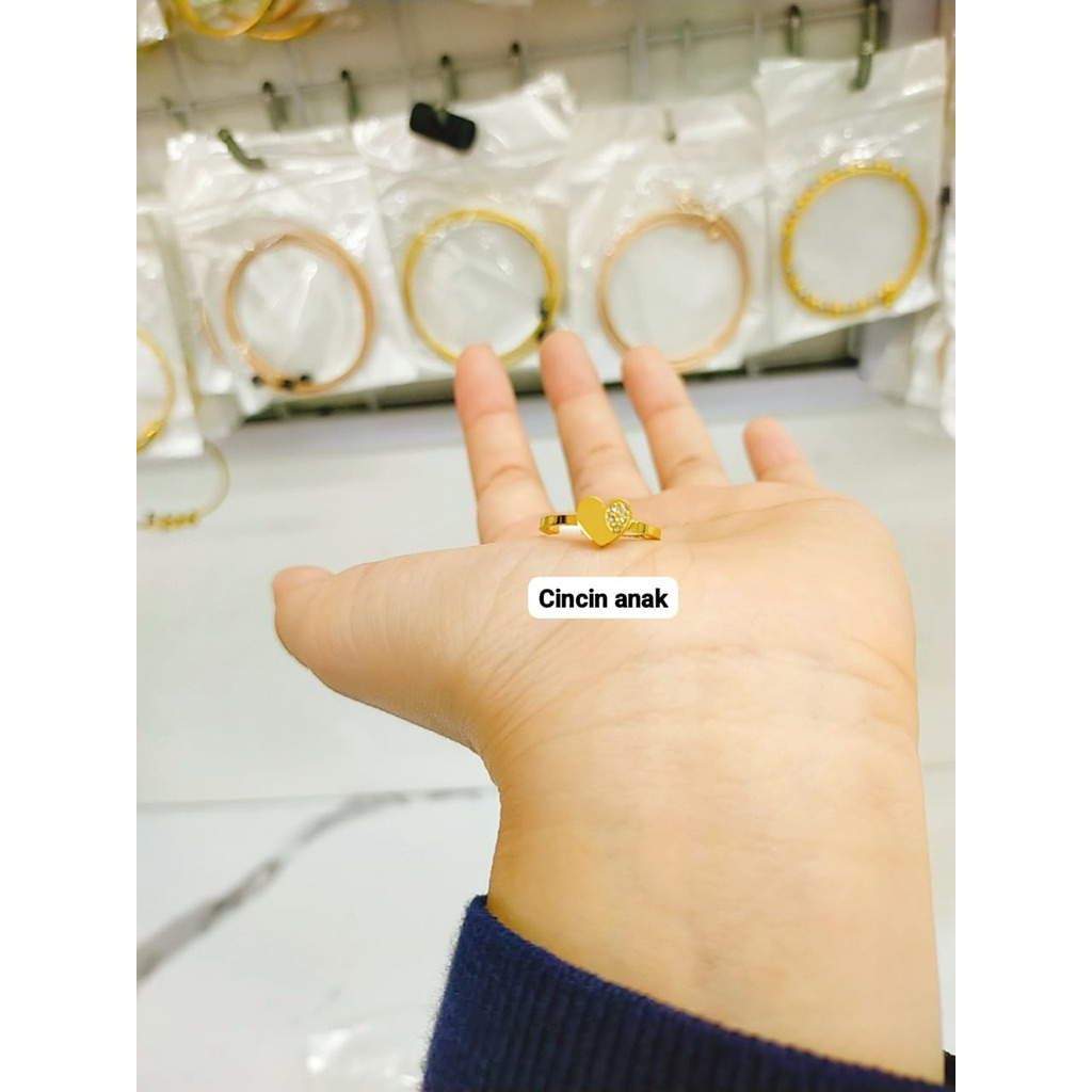 cincin anak love Titanium gold