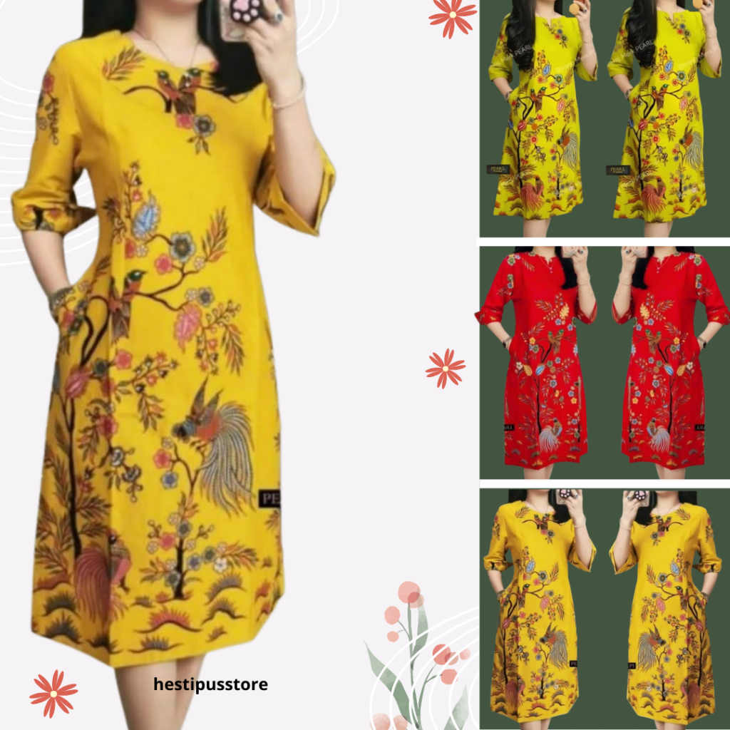 DRESS BATIK WANITA MODERN JUMBO MOTIF FLORAL CANTIK
