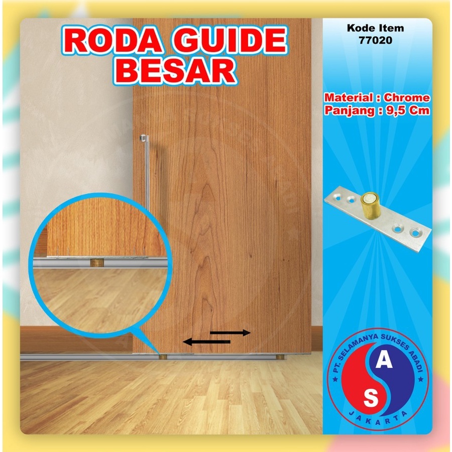 Roda Pintu Sliding Geser Bawah Guide Putar HF Besar Kecil / 77020