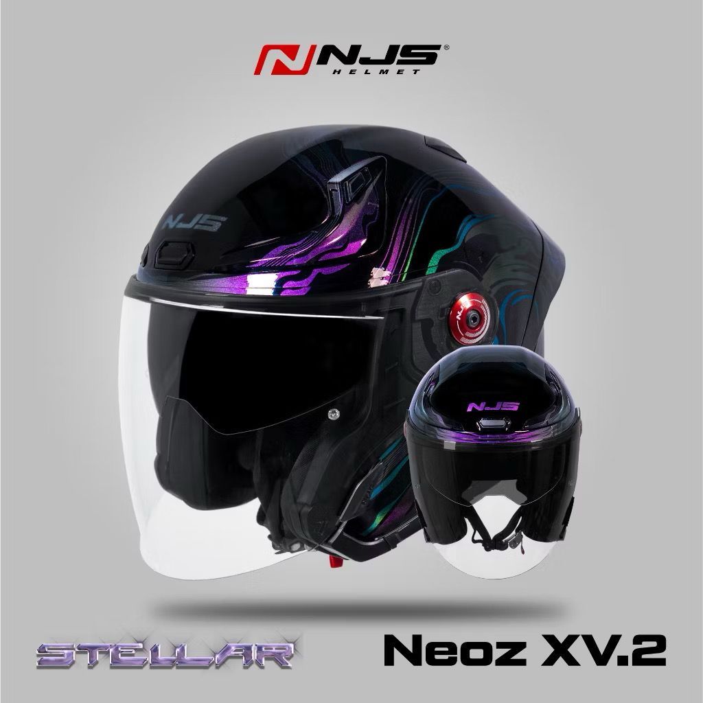 Helm Half Face NJS Neoz XV.2 Motif Double Visor
