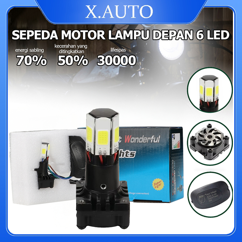 X.AUTO LAMPU LED MOTOR H4 H6 6 SISI M02E DC 35W / LAMPU LED MOTOR Paling Terang Mobil Lampu Led