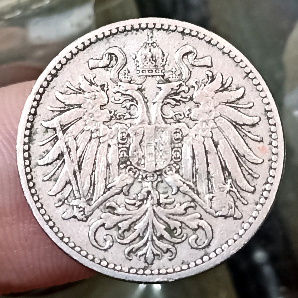 Koin Kuno Austrian Empire 10 Heller Tahun 1895