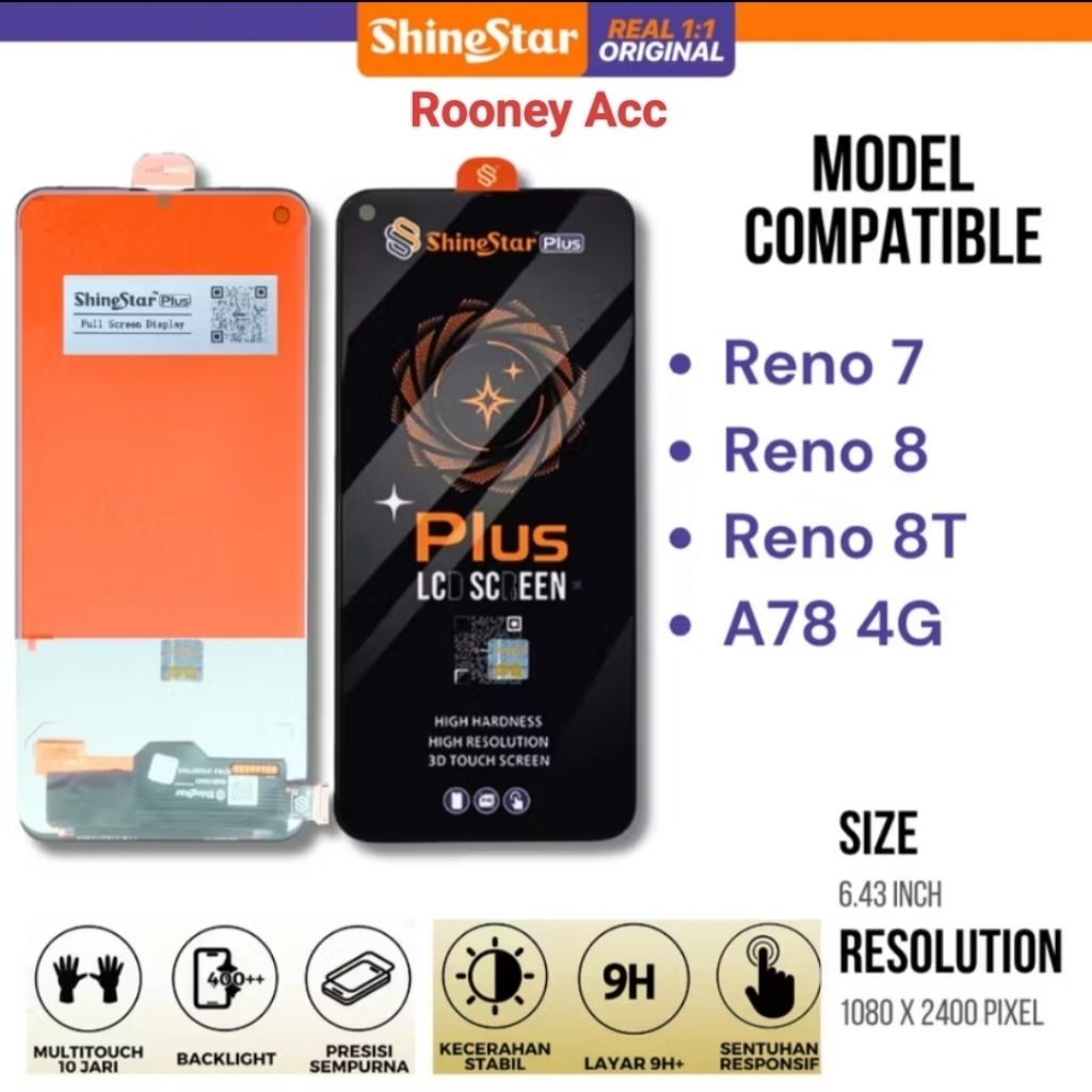 [LCD SHINESTAR] LCD+TS OPPO RENO 74G/5G/A78/RENO 8T/8(4G/5G)/7 SE/REALME  9/REALME 10 4G/REALME 9 PR