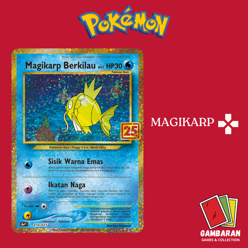 Magikarp Berkilau s8a-P 25th Anniversary Kartu Pokemon TCG Indonesia
