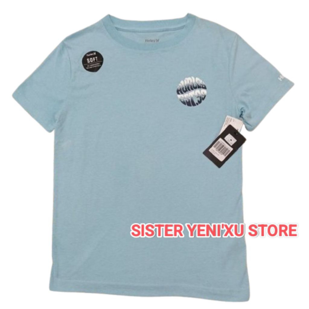 Kaos Anak Hurley Wavy Circle Boy T-Shirt BLUE (Size M ONLY) ORIGINAL STORE 100%