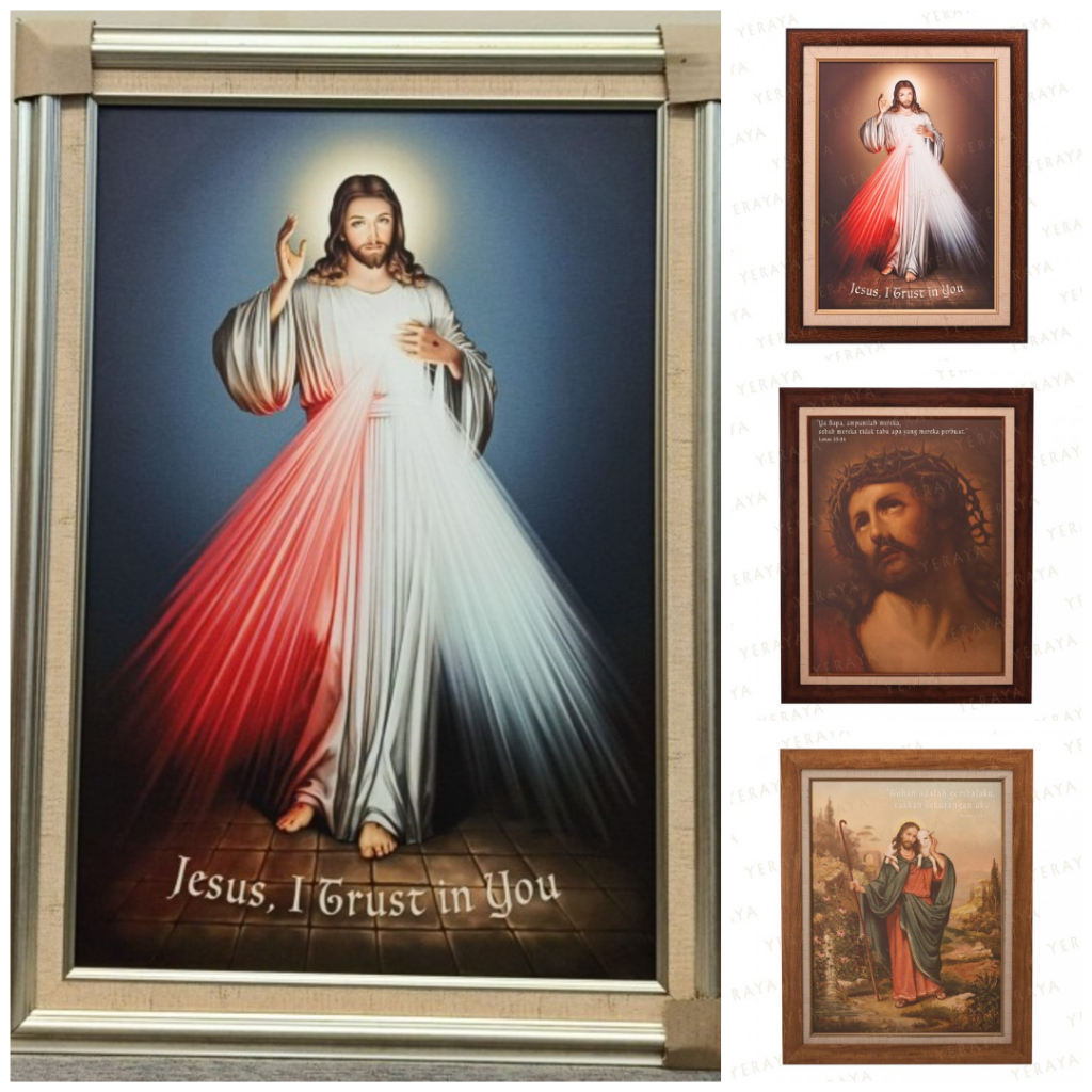 Yeraya Foto Kanvas Kain Premium Frame Minimalis Gambar Tuhan Yesus Gambar Yesus Lukisan Yesus Lukisa
