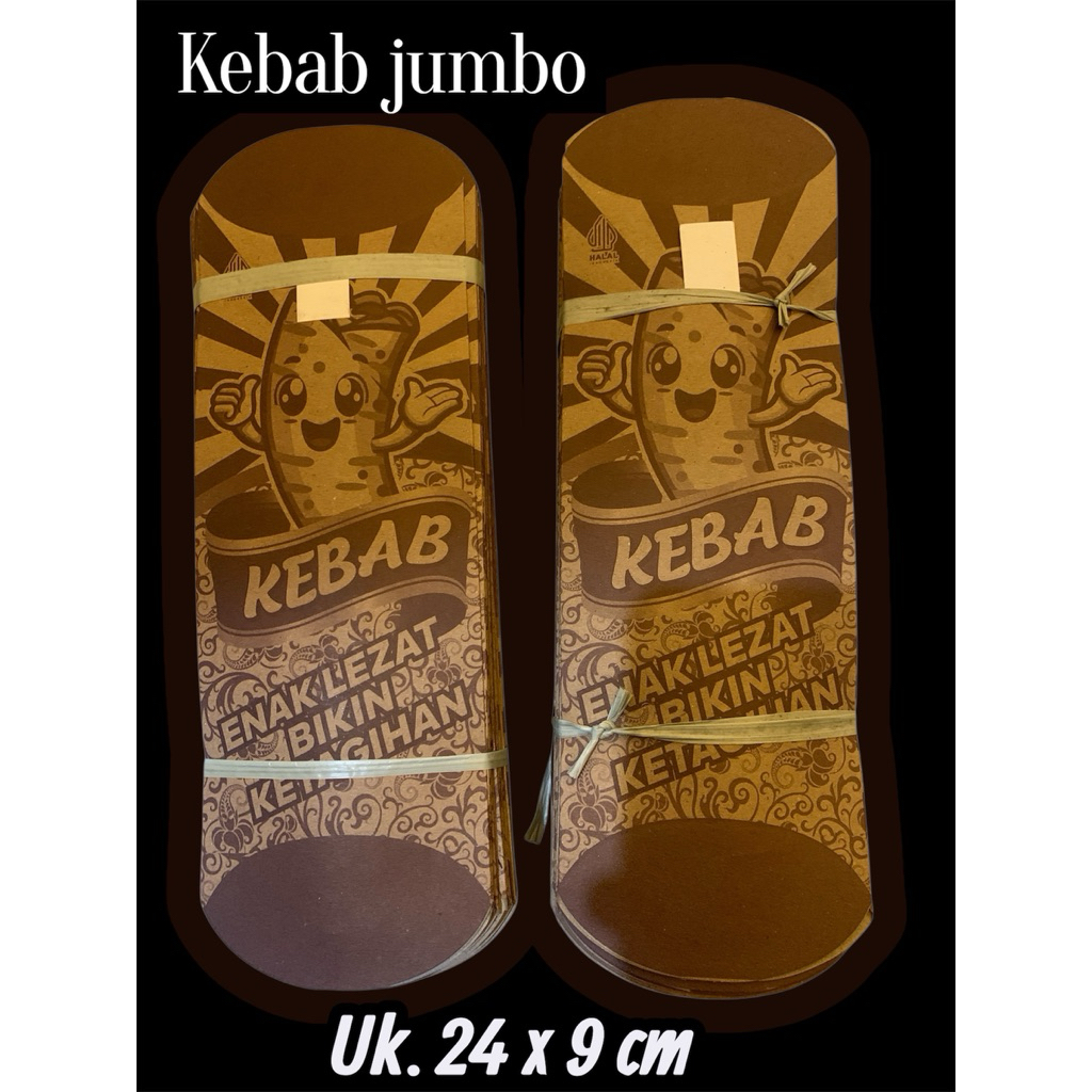100 pcs bungkus kebab coklat tarikan|kertas kebab coklat tarikan|kantong kebab coklat jumbo
