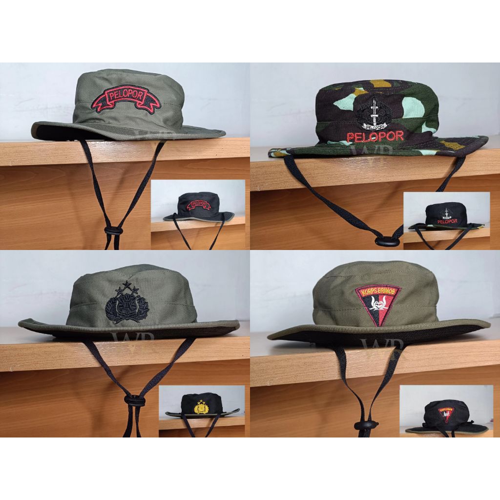 Topi Rimba Bolak Balik / Topi Rimba Pelopor / Topi Rimba Brimob / Topi Rimba Loreng / Topi Rimba Pol